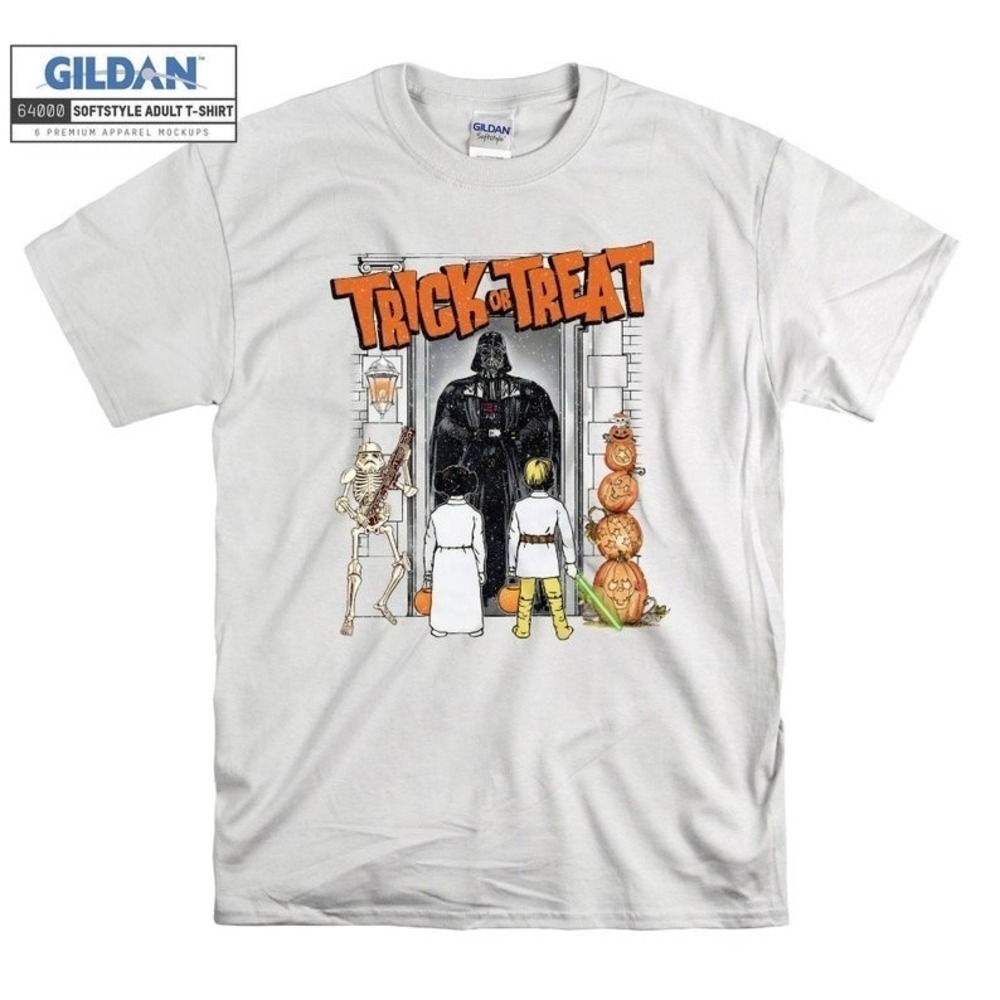 Star Wars Princess Leia Luke Trick Or Treat Graphic Tee Shirt